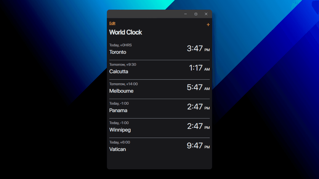 iOS World Clock